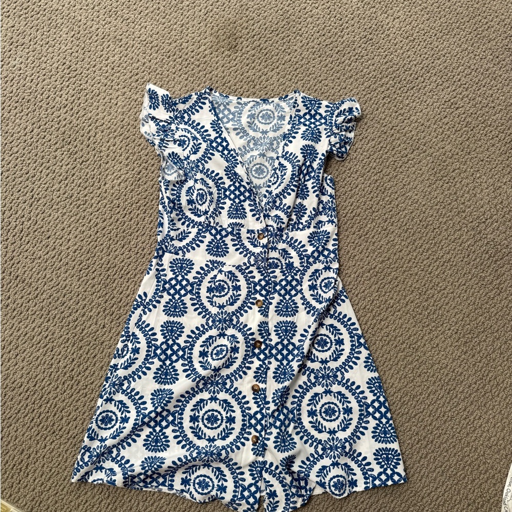 Blue and White Kids Dress